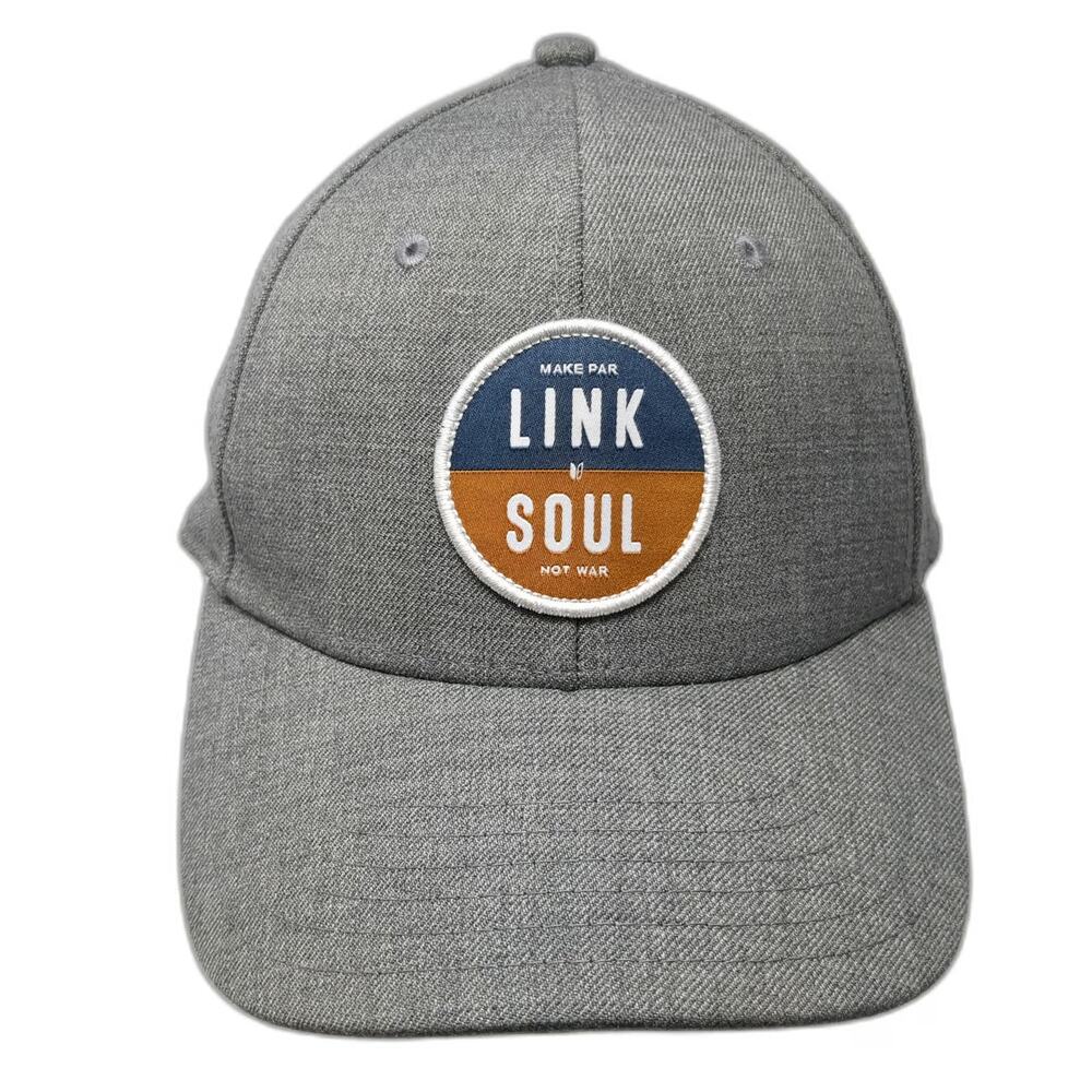 Linksoul Snapback Hat Gray One Size Green Undervisor Wool Blend Golf Patch